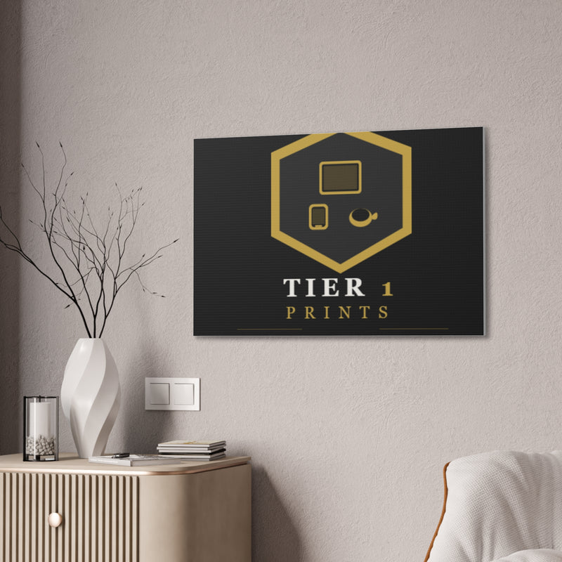 Tier 1 Prints Gold Logo Canvas Wall Art