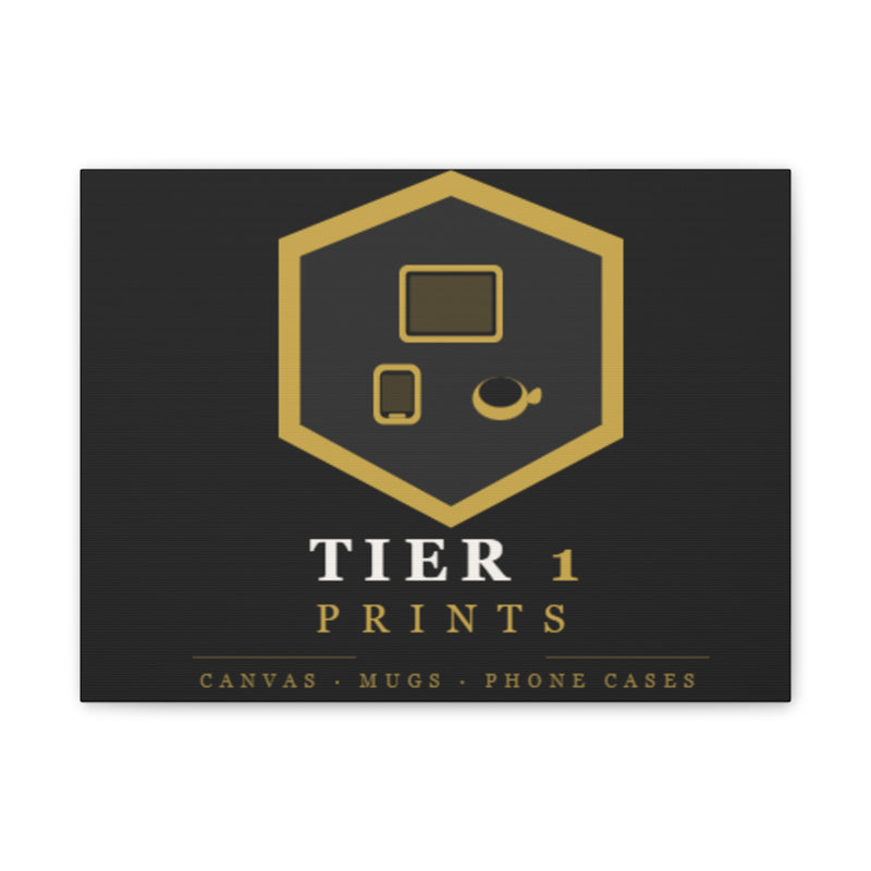 Tier 1 Prints Gold Logo Canvas Wall Art