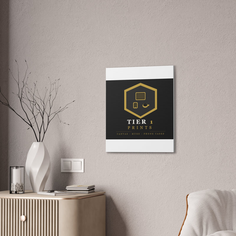 Tier 1 Prints Gold Logo Canvas Wall Art