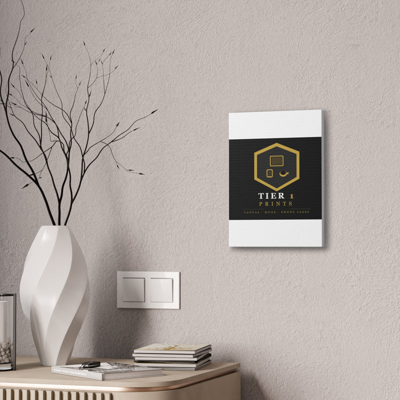 Tier 1 Prints Gold Logo Canvas Wall Art
