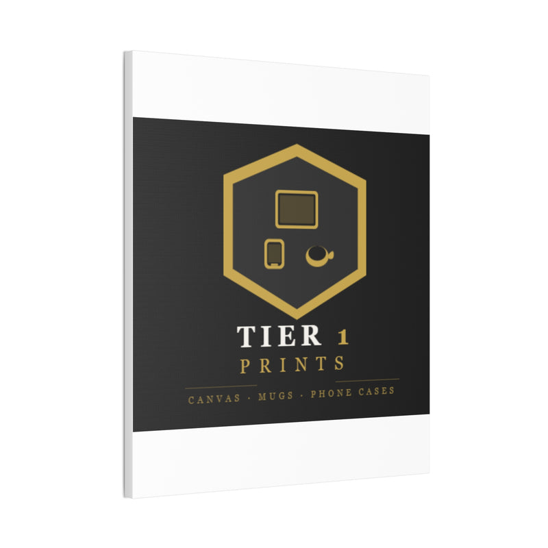 Tier 1 Prints Gold Logo Canvas Wall Art